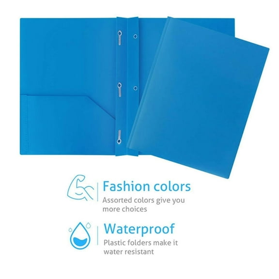 FOR Folders with s & Prong, 8 Pack Plastic Folder File Folders with Fasteners, 2 Folder, 3 Prong Folders