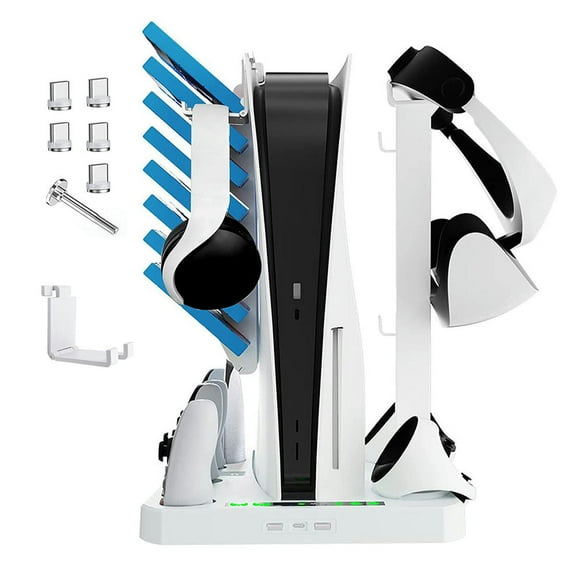 FOR For PS VR2 Charging Station with Cooling Fan, VR Charging Display Stand with Headset and Game Storage Holder