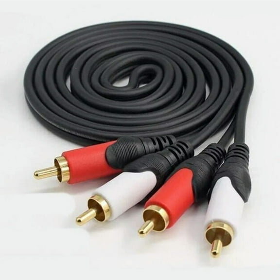 FOR Gold-Plated 2 RCA Male to 2 RCA Male Stereo Audio Cable for Home Theater, HDTV, Gaming Consoles, Hi-Fi Systems (6Ft/1.8M)