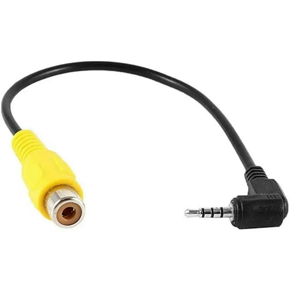 Gold Plated AV-in Aux 2.5mm TRRS Male Plug to RCA Female Audio Adapter Converter Cord 0.2m, Dash Cam DVR Backup
