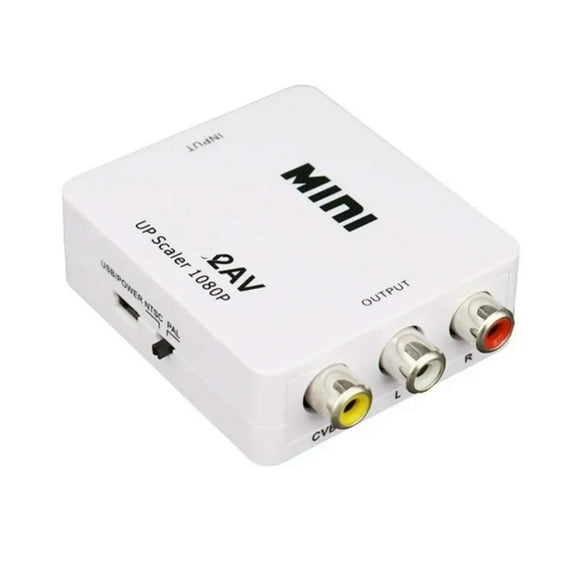 FOR HDMI-compatible to AV Scaler Adapter Video Converter HDMI-compatible to RCA AV/CVSB L/R Video 1080P HDMI-compatible 2AV Support