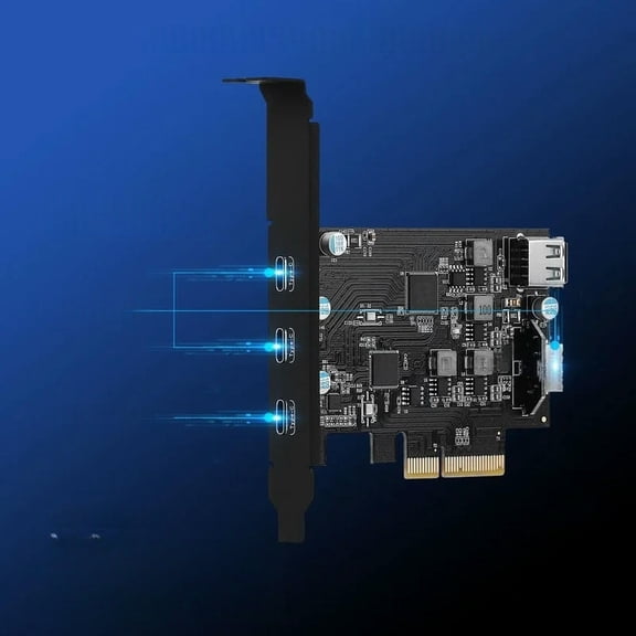 FOR High Speed 20Gbps PCIE X4 To 3 USB 3.2 TYPE-C With Internal USB2.0+TYPE-E Expansion Card
