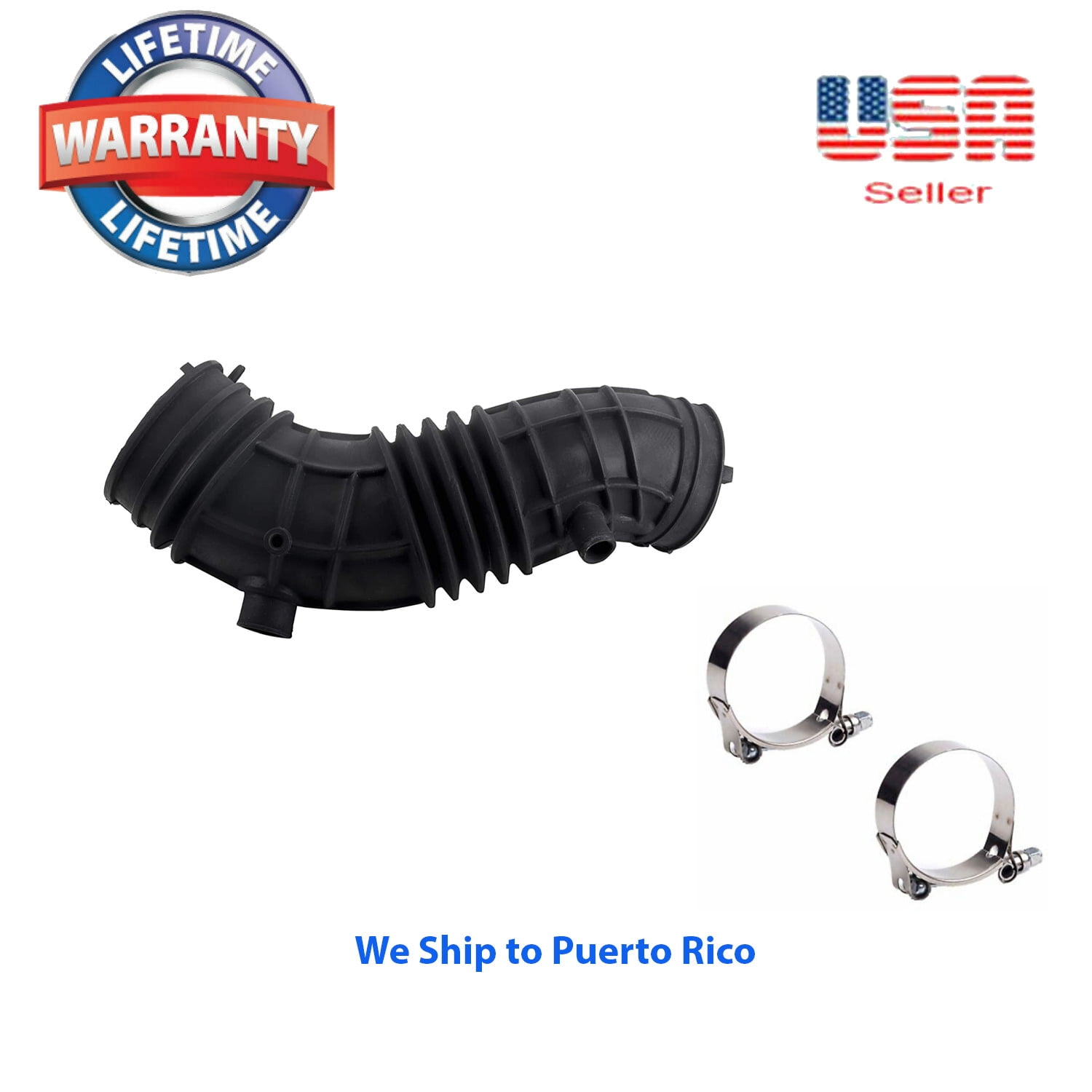 FOR Honda 17228-RAA-A00 Air Cleaner Intake Tube Hose Duct Flow+ CLAMPS ...