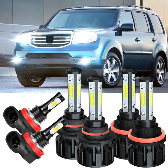 FOR Honda Pilot 2006-2018 Quayub 4Sides Combo LED Lights High Low Beam+Fog Light 6x Bulbs