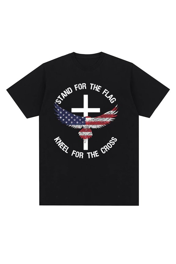 FOR I AM NOT ASHAMED USA Flag Men's Short Sleeve Black T-Shirt Cotton Tee