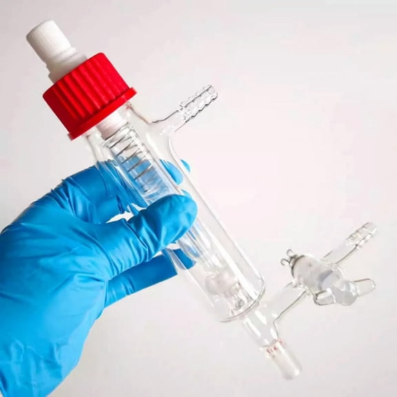FOR Laboratory Glassware Leakproof Type Borosilicate glass Ad ble bubbler, With glass valve, Male joint 14/20,