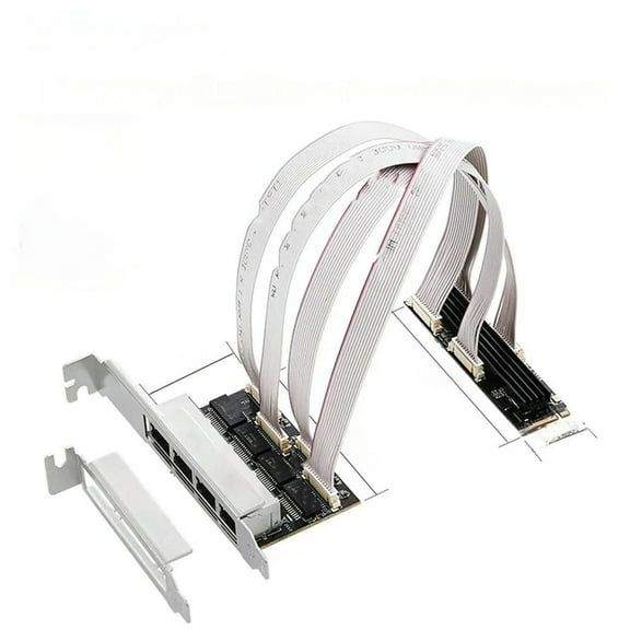 FOR M.2 PCI-e 4 Port Port Gigabit Ethernet M key B key 1000Mbps 1G Nic Network Card RT8111H Chipset NAS For Gaming