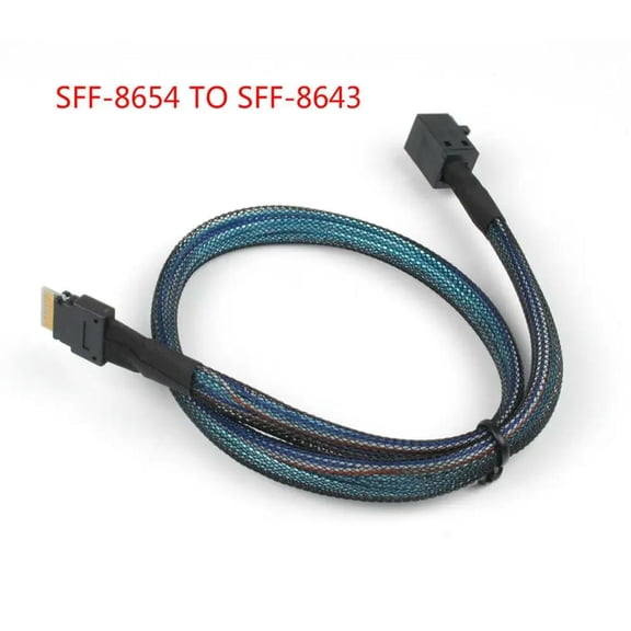 FOR MINI SAS 38P SFF-8654 36 pin to Mini-SAS SFF-8643 Server Data Transmission Cable 50CM