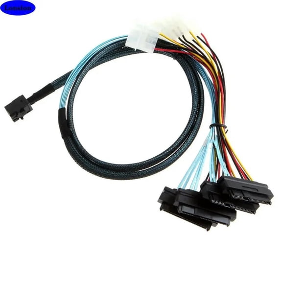FOR MINI SAS HD SFF-8643 to 4 Ports SAS SFF-8482 with POWER Server Connection Cable
