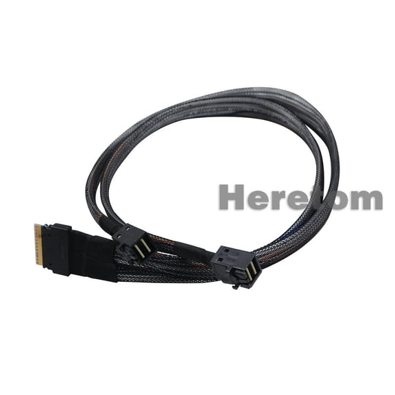FOR MINI Slim SAS SFF-8654 8I to 2x MiniSAS HD SFF-8643 50CM 12G/6G/PCIe 4.0 NVMe Cable for SlimSAS /HBA Card