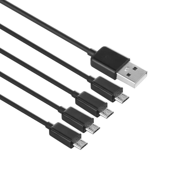 FOR Micro USB Charging Cable, 4 in 1 USB 2.0 A Male to 4 Micro USB Male,Micro USB Splitter Cable (Black 0.5M)