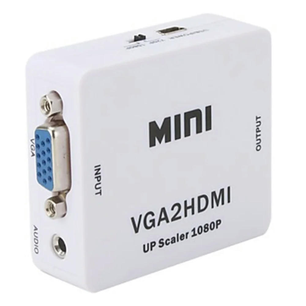 FOR Mini HD 1080P Audio VGA To HDMI HD HDTV Video Converter Box Adapter With HDMI Cable For PC Laptop to HDTV Projector