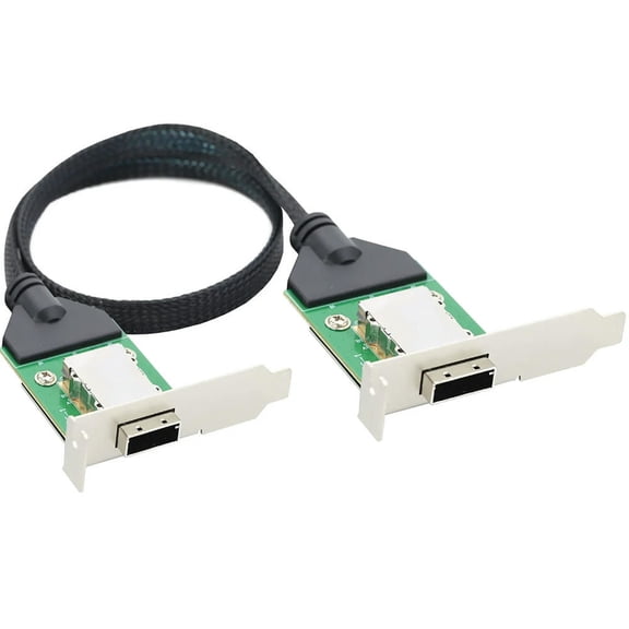 FOR Mini SAS HD SFF-8088 26P PCBA Female with Low Profile Bracket to SFF-8088 female 12Gbps External Impedance 30AWG cable adapter