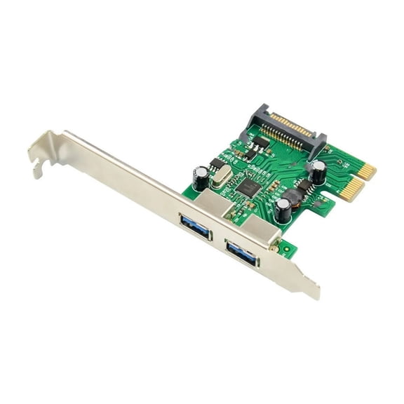 FOR PCI-E To 2 Port USB3.0 Expansion Card Super Speed USB 3.0 Host Control Expansion Card chipset 720202 sata power supply