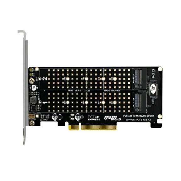 FOR PCI-E X8 Double Disk RAID Card NVME M.2 M KEY SSD Expansion Adapter Extended Dual NVME RAID PCI-E X8 Split Card