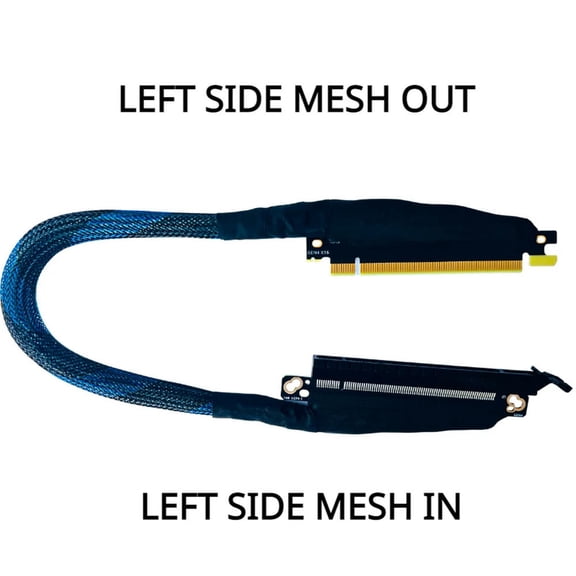 FOR PCIE 4.0 X16 Graphics Card Extension Cable 180 Degree connector with Braided Mesh Sleeve for server AI Processing