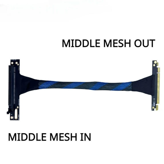 FOR PCIE 4.0 X16 Graphics Card Extension Cable with 90 Degree Connector and Braided Mesh Sleeve for High-Speed Server AI Processing