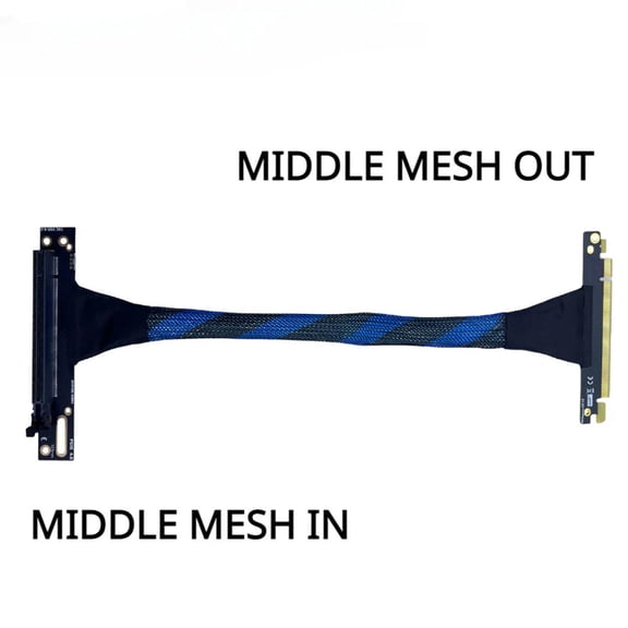 FOR PCIE 4.0 X16 Graphics Card Extension Cable with 90 Degree Connector and Braided Mesh Sleeve for High-Speed Server AI Processing