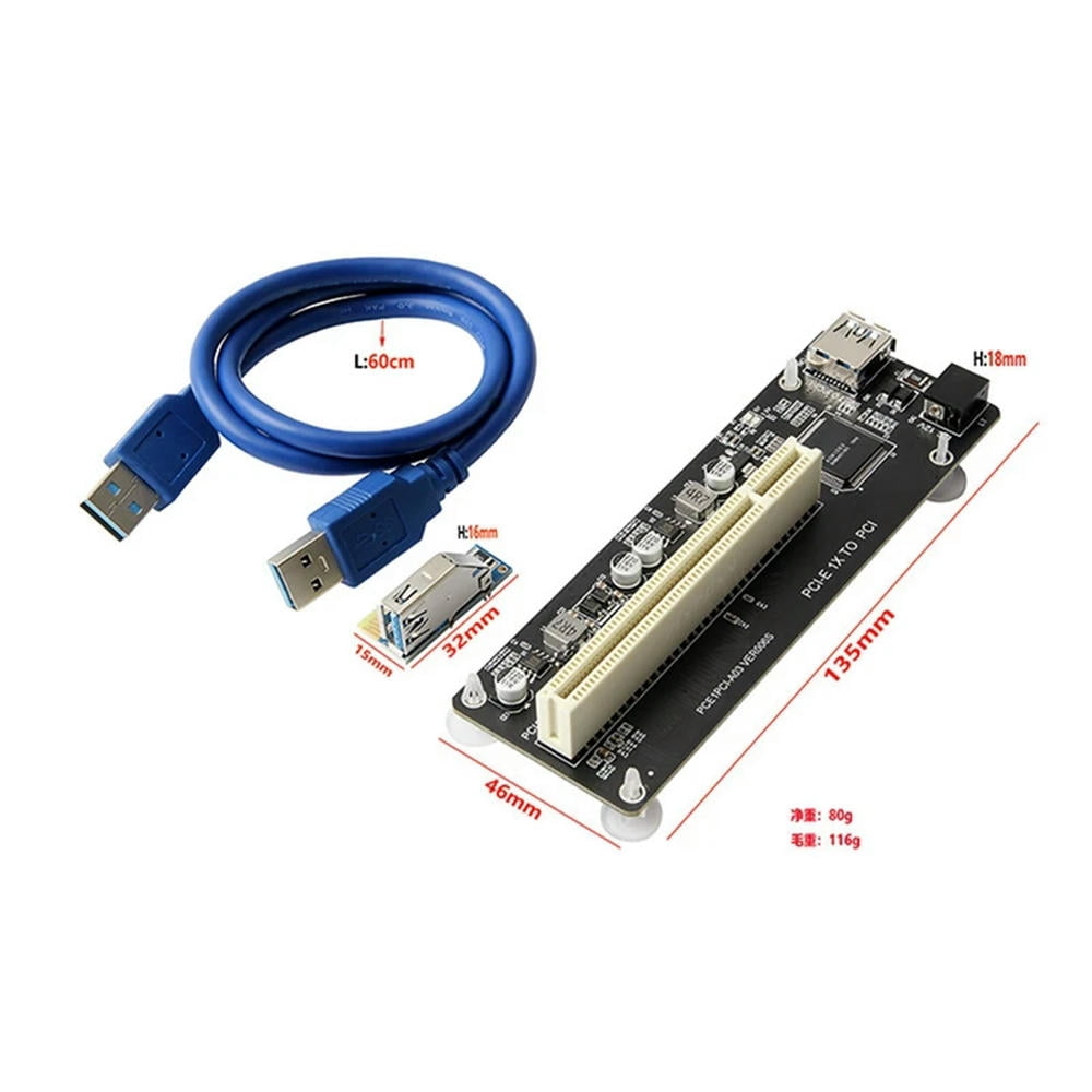 Al Bus Riser FOR PCIE PCI-E PCI Express X1 to PCI Riser Card Bus Card High ...
