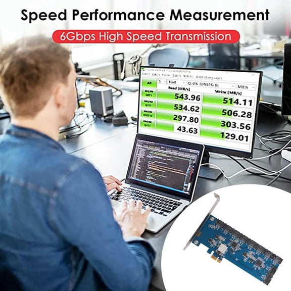 FOR PCIE To SATA Expansion Card 10-Port SATA3.0 6 Gbit/S Computer Hard Drive Expansion Adapter Card For Miners