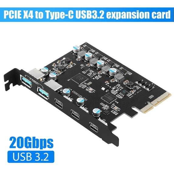 FOR PCIE X4 To USB 3.2 10Gbps Gen2 3 Port Type C Expansion Card Dual USB A + Three TypeC Adapter Converter ASM3142 With VL822