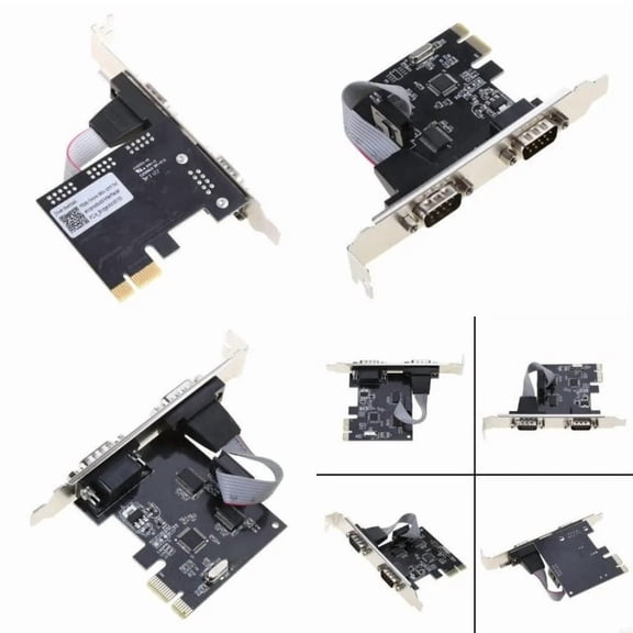 FOR PCIE to Two Serial Port DB9 Card RS232 COM Port PCIE PCI for Express Expansion Adapter Card