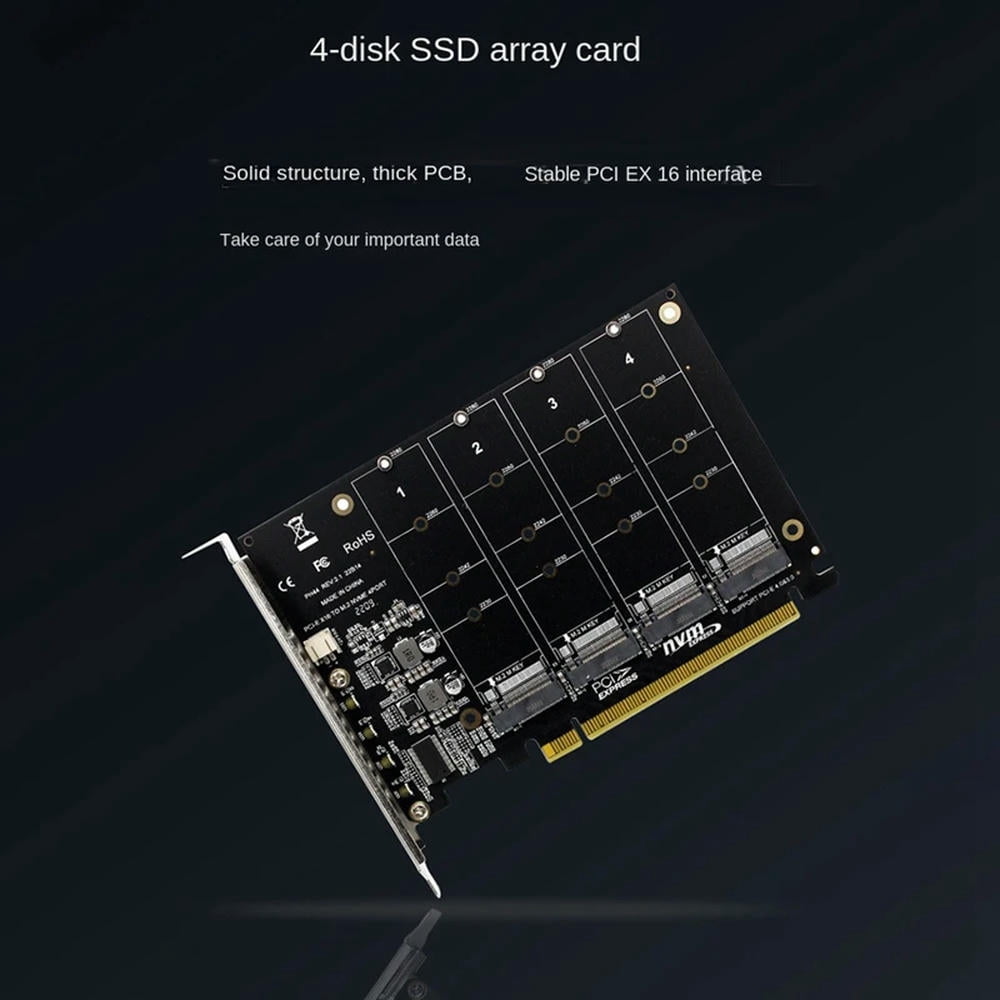 Raid Array Card FOR PH44 Nvme 4-Disk Array Card PCI-E Raid Card Signal Splitting ...