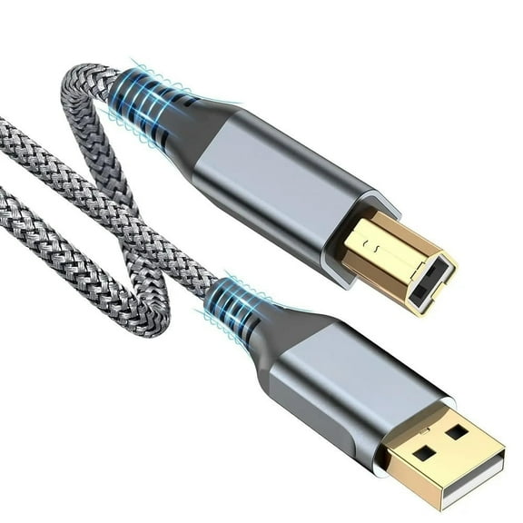 FOR Printer Cable 10ft, USB 2.0 USB-A to USB-B Midi Cable High Speed Nylon Cord for More Printer