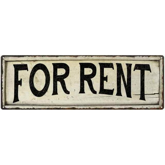 FOR RENT Farmhouse Style Wood Look Sign Gift 6x18 Metal Decor 106180028164