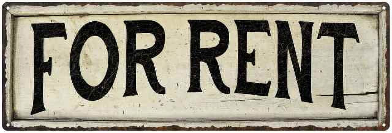 Rustic For Rent Sign FOR RENT Farmhouse Style Wood Look Sign Gift 8x24 Metal Decor ...