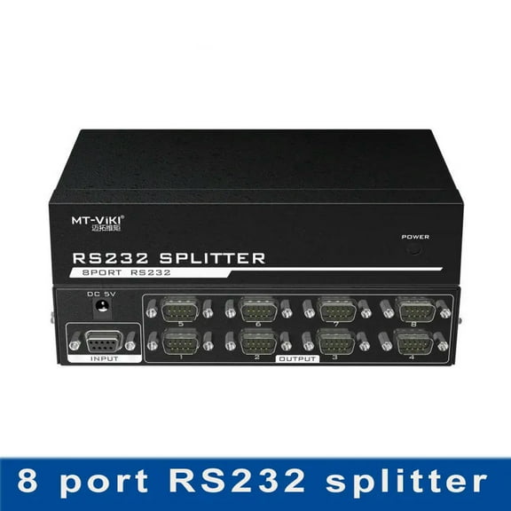 FOR RS232 splitter 8 port Divider DB9 Serial RS232 Data Transfer Protocol COM with Power Adapter RS-232 female to male Converter