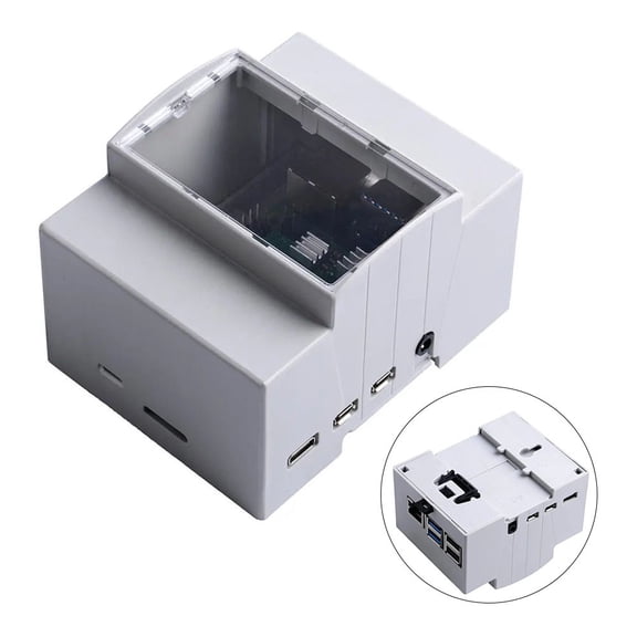 FOR Raspberry ABS Case DIN Rail Mount Protection Enclosure for RPI 4B