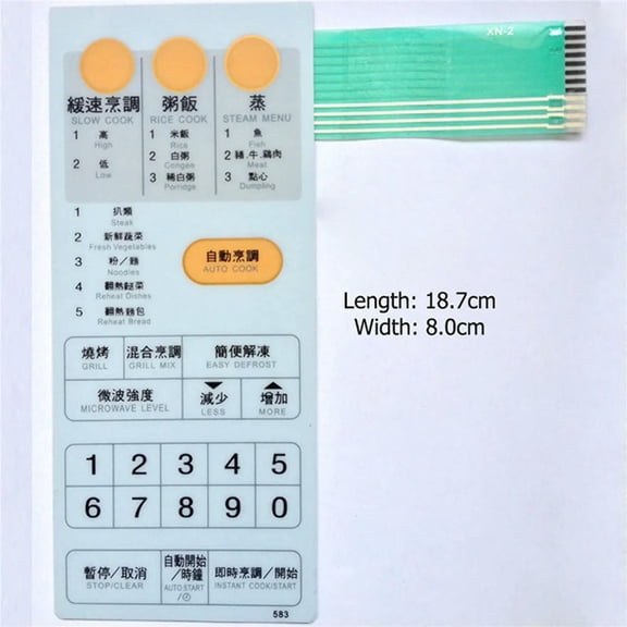 FOR Replacement Membrane Switch Panel Touch Button for R-6G65 R-583 R-6C65 Micro Oven Switch