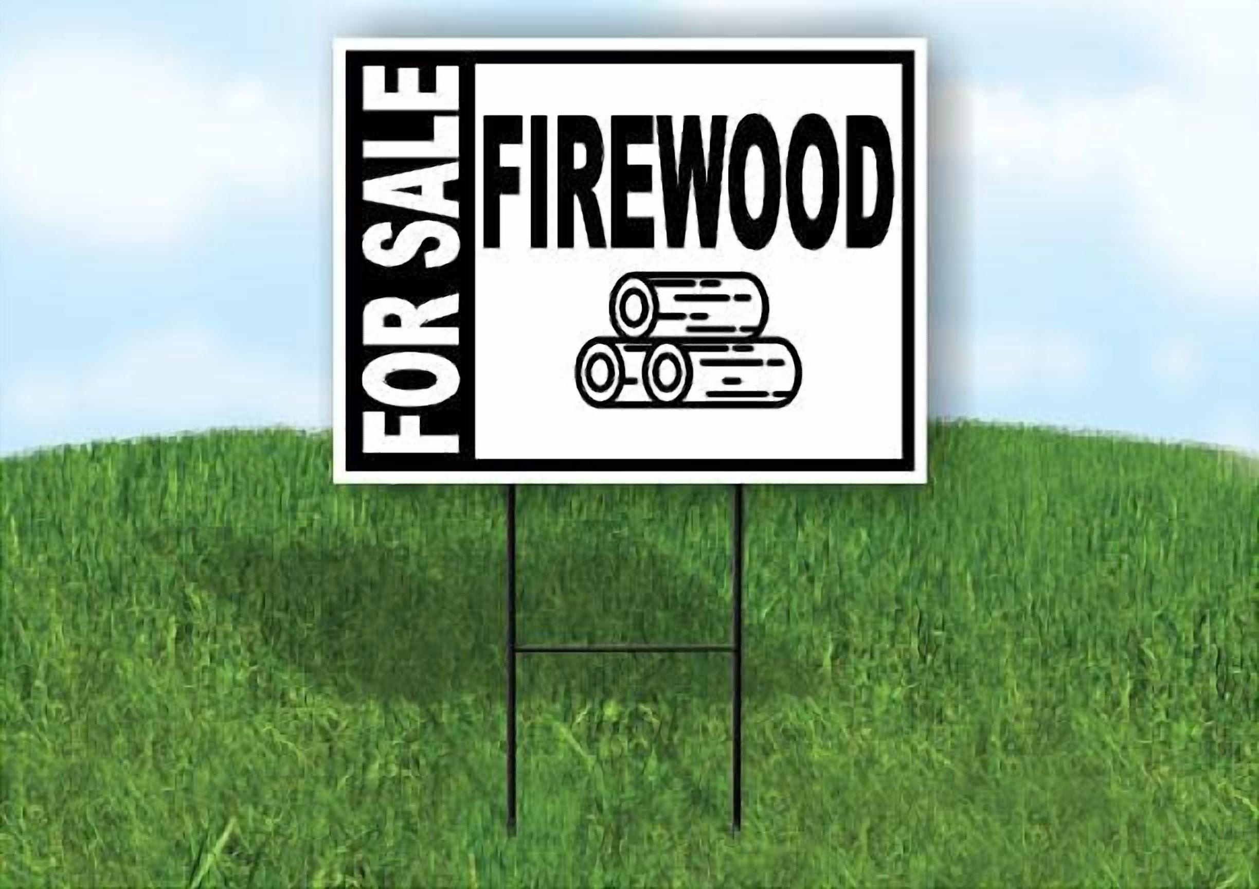 FOR SALE FIREWOOD BOLD 18 in x 24 in Yard Sign Road Sign with Stand, Double Sided