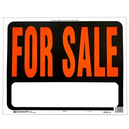 Hy-Ko Products "for Sale" Jumbo Plastic Sign 14.5" x 18.5" Orange/Black, 5 Piece