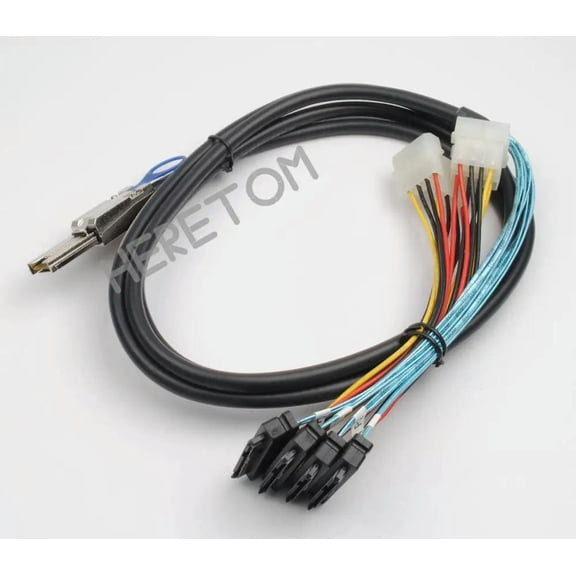 FOR SFF-8088 To SFF-8482 SAS SATA Cable Mini SAS 26Pin SFF 8088 To 4 8482 SAS 29Pin SAS Cable with Big 4Pin Power Cable 100CM/200CM