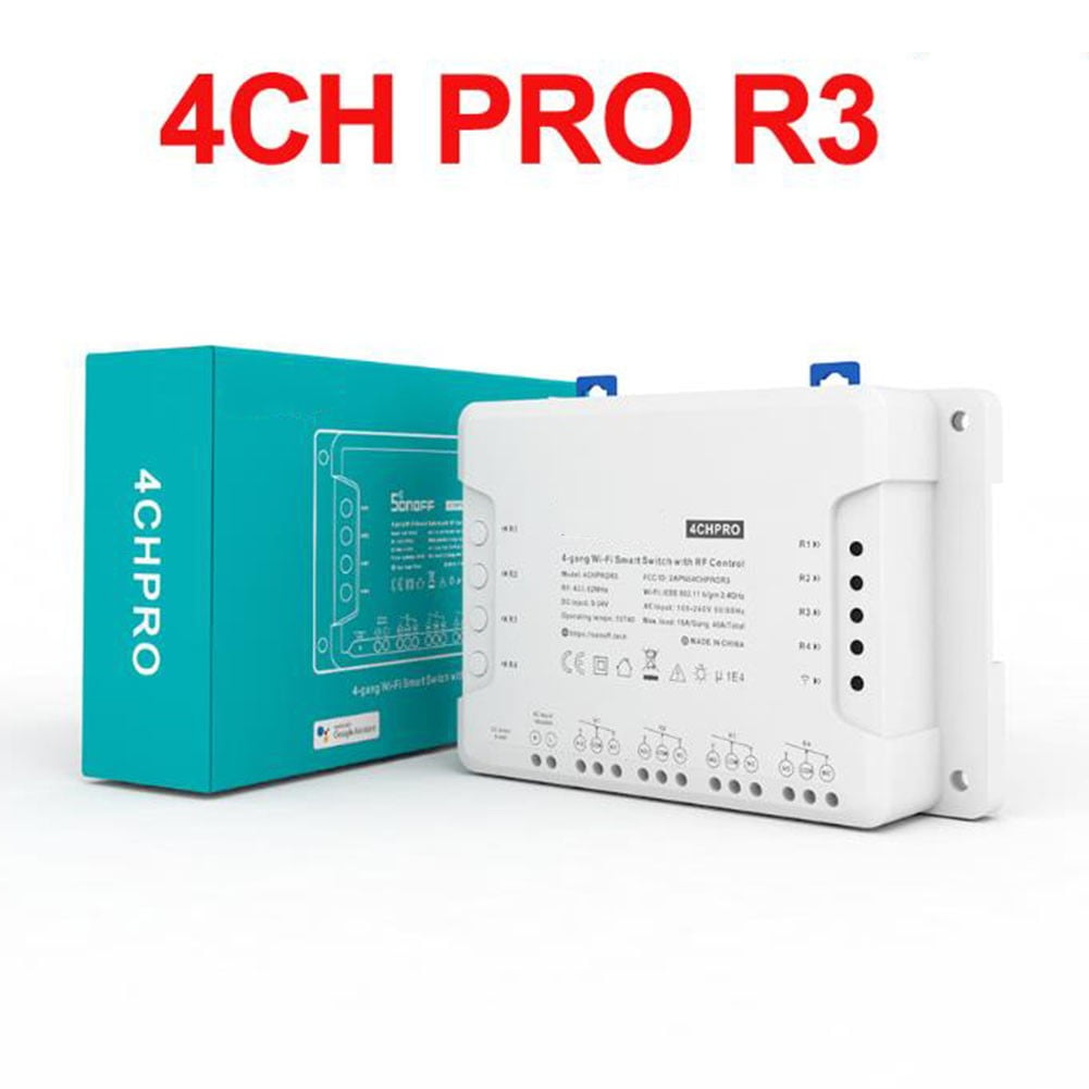 SONOFF 4CHR3/4CHPROR3 4-Gang WiFi Smart Switch | Works With Alexa & Google | RF Control