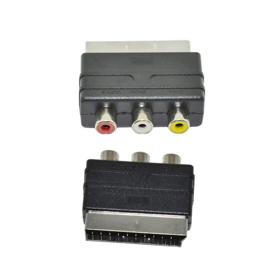 FOR Scart Plug to 3RCA Female AV Adapter Input for for DVD VCR