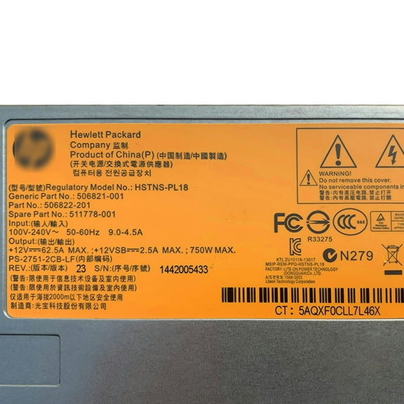 FOR Server Power Supply 12V 62A 750W for DL380G6 DL380G7 HSTNS-PL18 DPS-750RB A 506821-001 511778-001 Switching Power