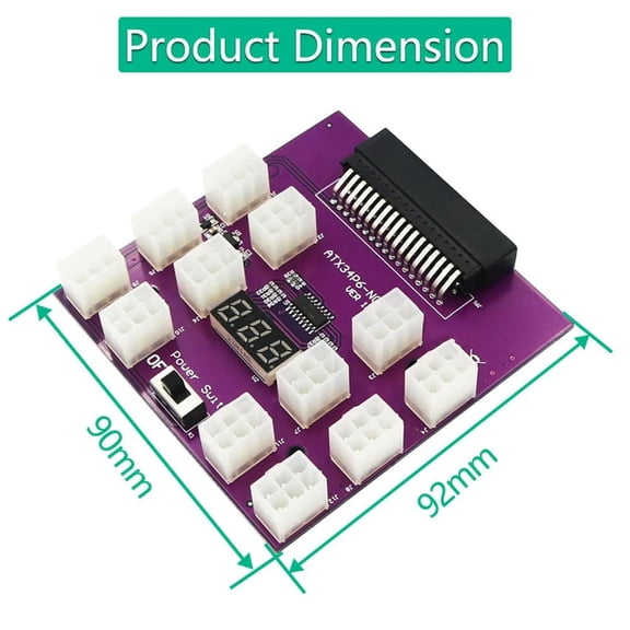 FOR Server Power Supply Breakout Board PCI-E 12X6pin Adapter Converter For BTC Mining For 7001484 Power Supply