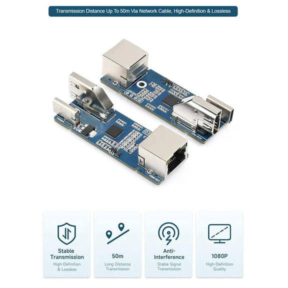 FOR Signal Ext 1080P Lossless Transmission Up To 50M Long Transmission Distance Via CAT-5E/6 Network Cable Easy Install