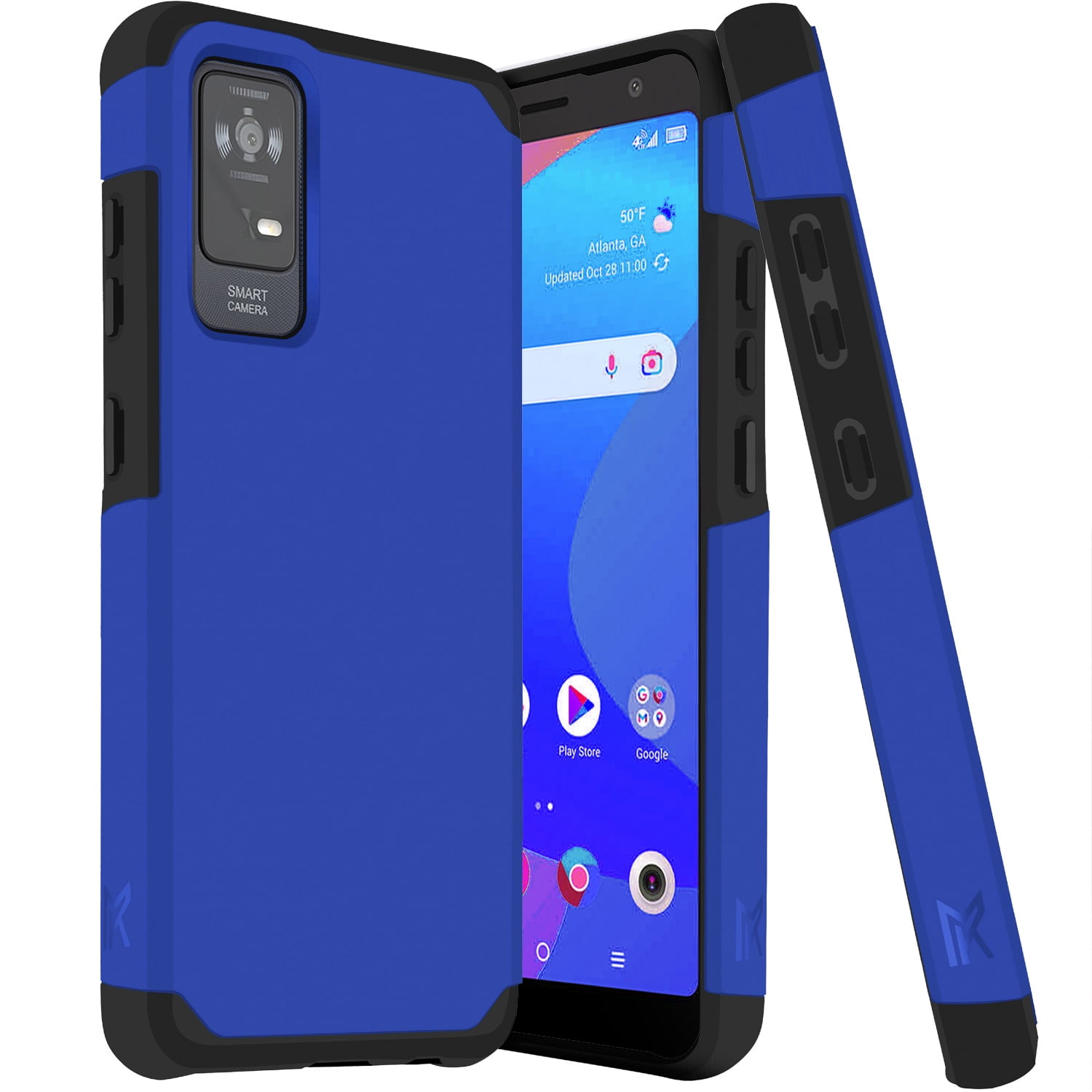 FOR TCL ION V T607DL Shockproof Hybrid Cover Phone Case + Tempered