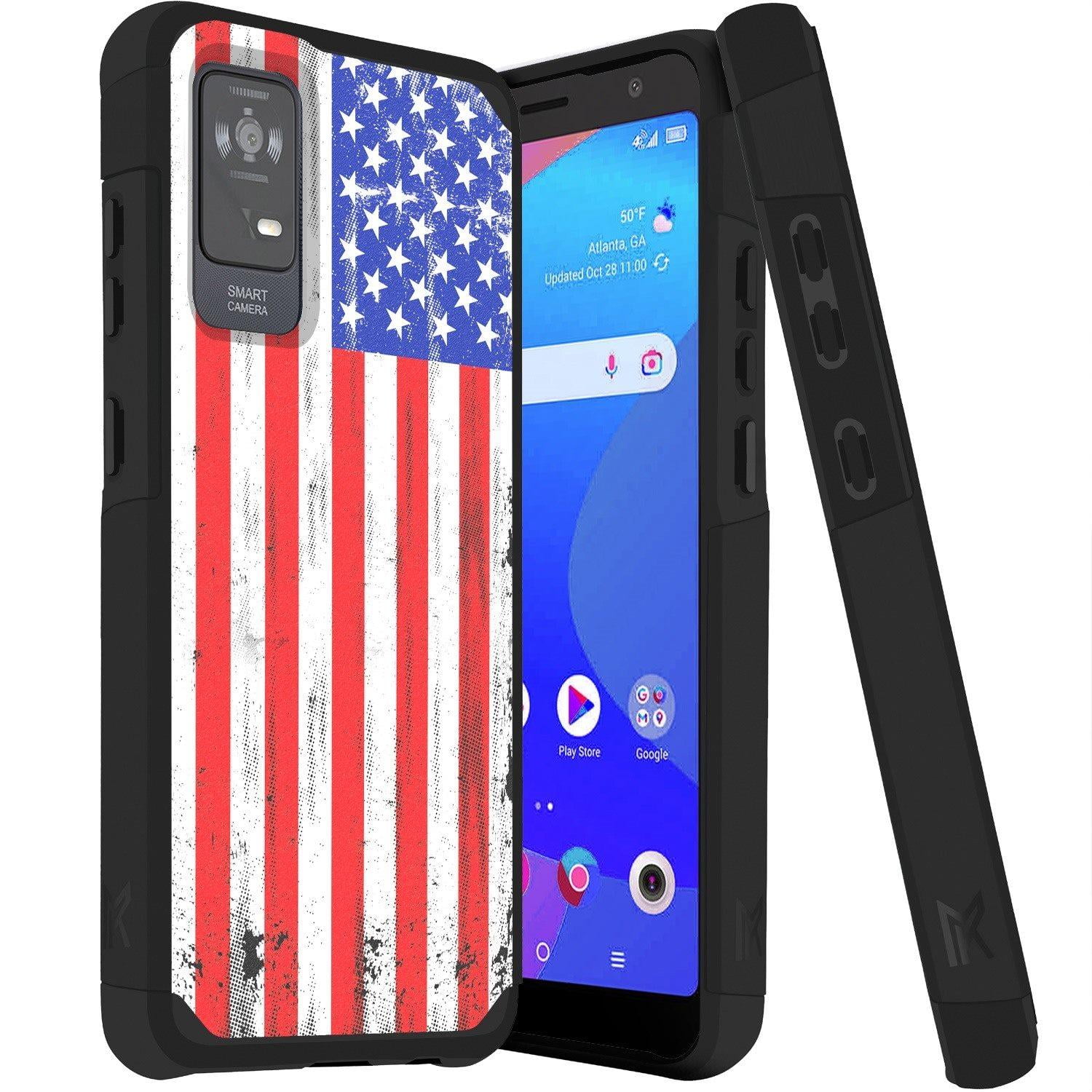 FOR TCL ION V T607DL Shockproof Hybrid Cover Phone Case + Tempered