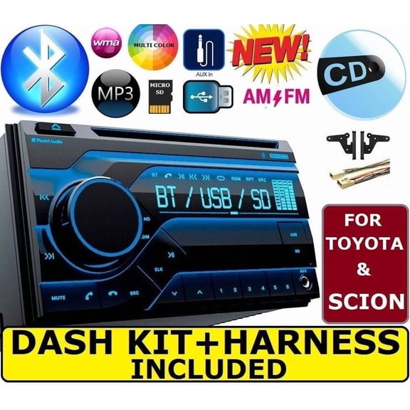 FOR TOYOTA & SCION CD Bluetooth Radio Stereo Installation Double Din Dash Kit