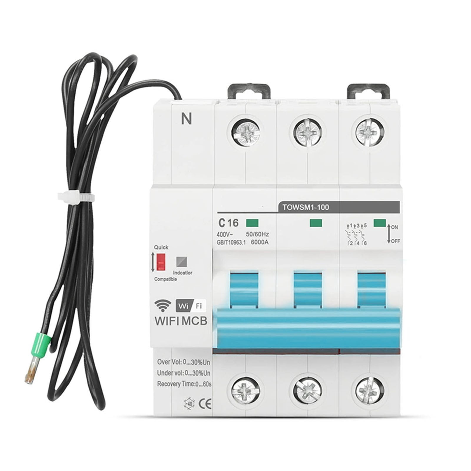 FOR TUYA Smart WiFi Circuit Breaker 3P 16A Wireless Remote Control ...