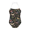 thumbnail image 1 of FOR U DESIGNS Aesthetic Halter Swimsuit Girls Kids Teens Casual Off Shoulder Bathing Suit Size 7-8 Butterfly Mushroom One Piece Swimwear, 1 of 6