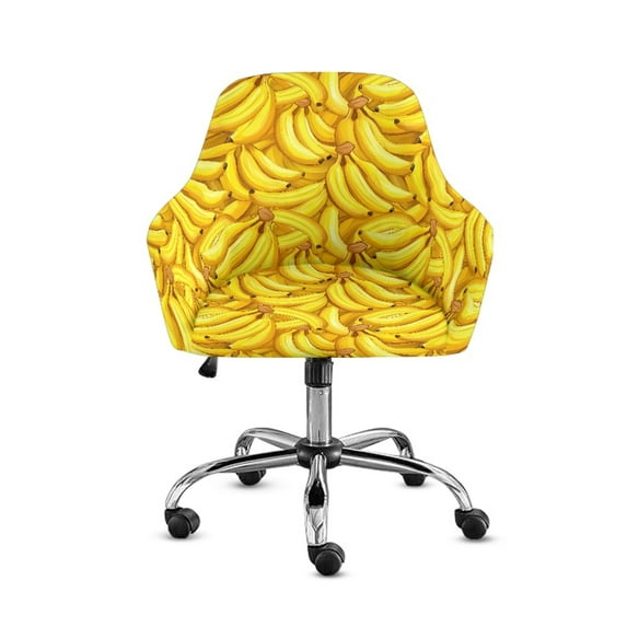 FOR U DESIGNS Banana Print Dining Chair Slipcovers Reusable Vanity Armchair Cover Office Desk Chairs Protector Covers for Vanity Living Room Bedroom