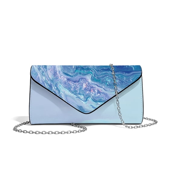 FOR U DESIGNS Blue Clutch Purses for Women Lightweight Ladies Party Handbag Personalized Wedding Bag Formal Dressy Evening Bags