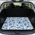 thumbnail image 1 of FOR U DESIGNS Blue Flower Print All Weather Car Trunk Mat Non-Slip Stylish Cargo Liner Heavy Duty Durable Rear Trunk Protection for Most Vehicles, 1 of 7