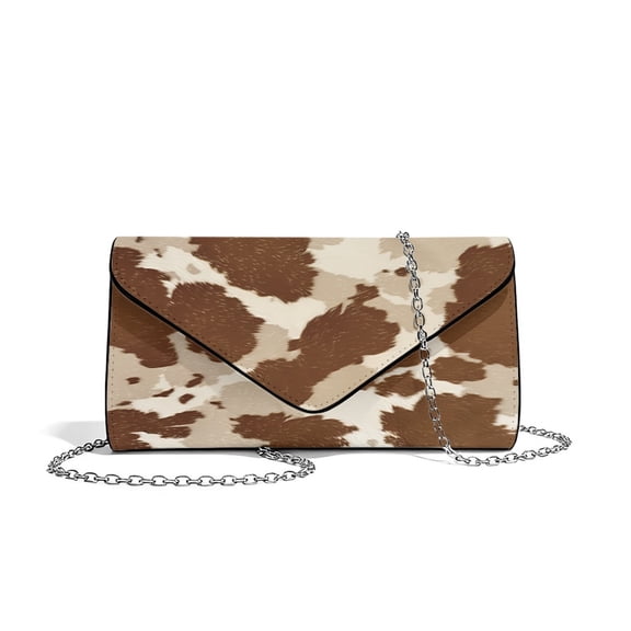 FOR U DESIGNS Brown Cow Clutch Purses for Women Personalized Handbags Lightweight Wedding Bag for Formal Wedding Party Cocktail Prom